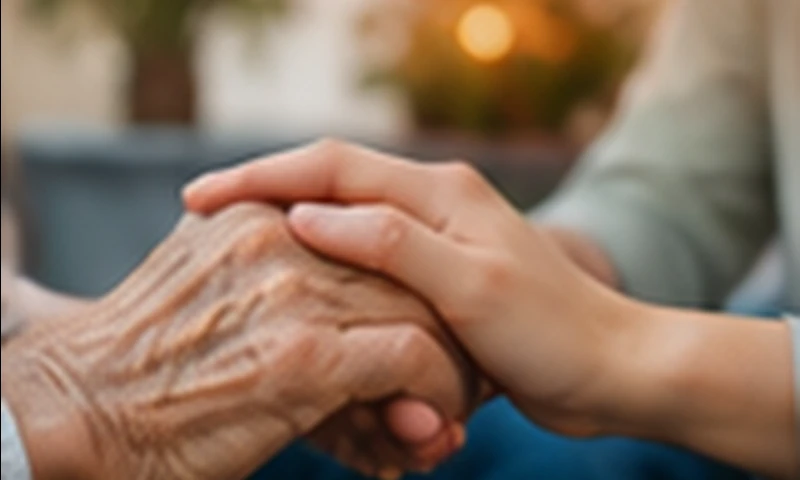 Caregiver and elderly hands clasped — End of Life