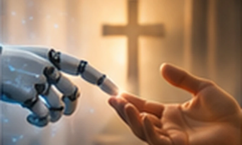 Robotic hand and human hand with cross — Emerging Technology